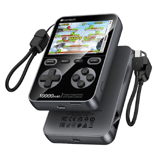 POWER BANK LAMTECH CONSOLE GAMING WITH 1500 GAMES 10000MAH BLACK